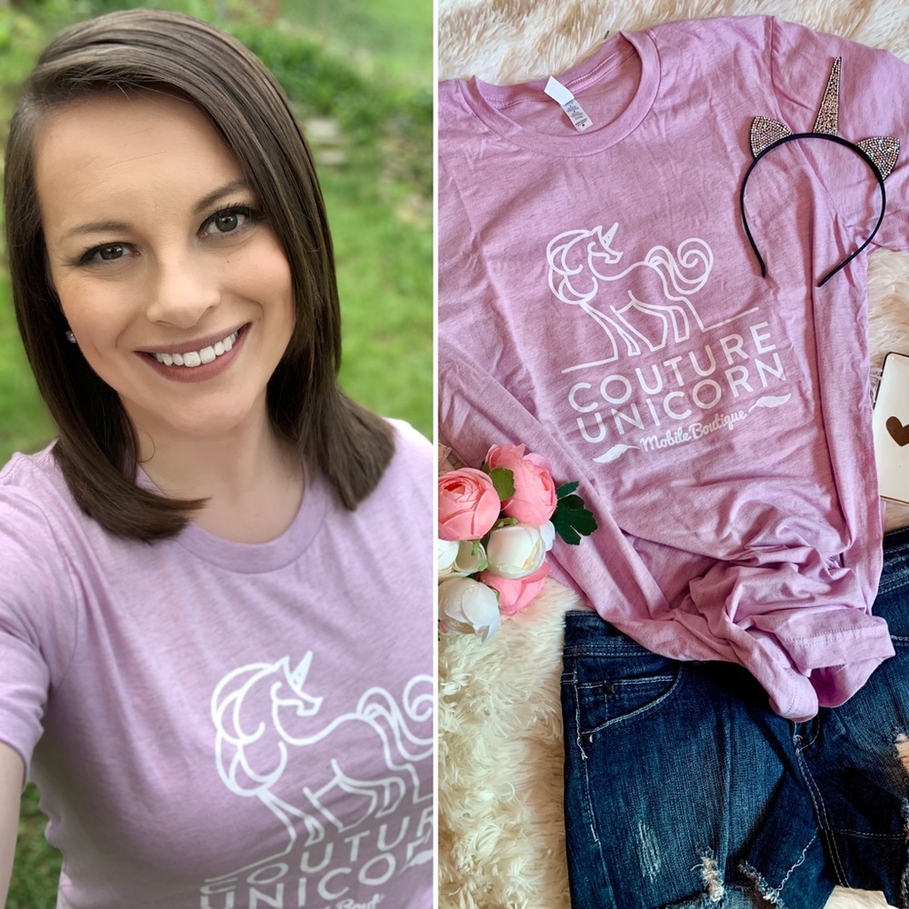 Couture Unicorn logo lavender shirt